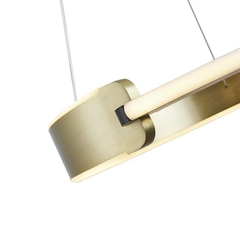 PENDENTE LED UOLI ANI Ø30/40/60/80/100CM 380W 3000K PRETO OURO FOSCO NORDECOR 2578 - Martan Lustres