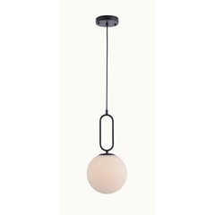 PENDENTE GLOBE ELI 1 X E27 Ø20X40CM VIDRO E METAL PRETO NORDECOR 2312 - comprar online