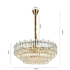 Imagem do PENDENTE CRISTAL KOINE 80CM 15* E14 OURO BRILHO NORDECOR 2909