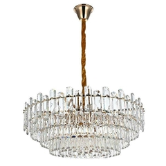 PENDENTE CRISTAL KOINE 80CM 15* E14 OURO BRILHO NORDECOR 2909 - comprar online