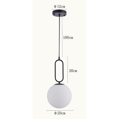 PENDENTE GLOBE ELI 1 X E27 Ø20X40CM VIDRO E METAL PRETO NORDECOR 2312 - loja online