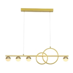 PENDENTE PIU DOURADO 95CM X 8CM X 31CM 1 X LED 34W 3000K 1750LM BELLA KA008