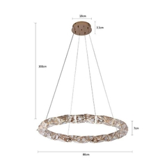 PENDENTE LED KAZY 80CM 38W 3000K OURO BRILHO NORDECOR 2882 - Martan Lustres