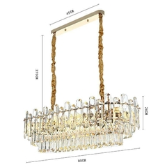 Imagem do PENDENTE CRISTAL KOINE ON 26* 80CM 12*E14 OURO BRILHO NORDECOR 2910