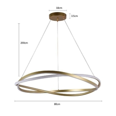 Imagem do PENDENTE LED EUNI ODI 80CM 77W 3000K DOURADO FOSCO NORDECOR 2876