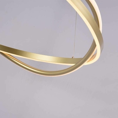 PENDENTE LED EUNI ODI 80CM 77W 3000K DOURADO FOSCO NORDECOR 2876 - loja online