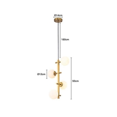 PENDENTE ROMAI DESA 4*G9 12CM DOURADO NORDECOR 2274 - loja online