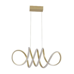 PENDENTE LED LIRE CRISTAL 58 W 3000k DOURADO Nordecor 2323