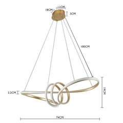 PENDENTE LED BIE 45W 3000K DOURADO NORDECOR 2175 - Martan Lustres