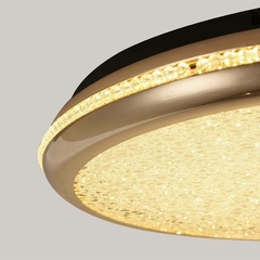 PLAFON LED ZOVA METAL OURO BRILHO E ACRILICO 47CM 35W 3000K NORDECOR 2744 - Martan Lustres