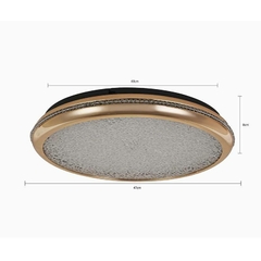 PLAFON LED ZOVA METAL OURO BRILHO E ACRILICO 47CM 35W 3000K NORDECOR 2744