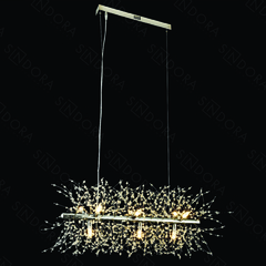 PENDENTE 70×30CM G9×9 METAL CROMADO+CRISTAL SINDORA DCD00773 - comprar online