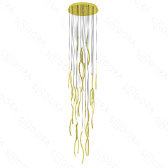 PENDENTE Φ60×300CM 205W 3000K 20500LM BIVOLT INOX CHAMPAGNE+ACRILICO SINDORA DCD06219