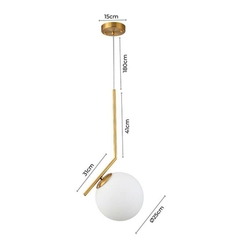 PENDENTE GLOBE Ø25CM 1*E27 DOURADO NORDECOR 2249 - loja online