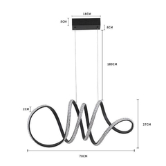 PENDENTE LED LIRE CRISTAL 58 W 3000k PRETO Nordecor 2322 - Martan Lustres