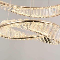 PENDENTE LED CRISTAL LEZIE 40+60CM 71W 3000K OURO BRILHO NORDECOR 2737 na internet