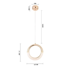 KI 02 PENDENTE LED WONI ANEL Ø21CM 5W 3000K DOURADO BRILHO NORDECOR 2414 - Martan Lustres