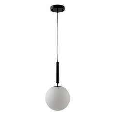 PENDENTE GLOBE SIT Ø20X40CM VIDRO E METAL PRETO NORDECOR 2019