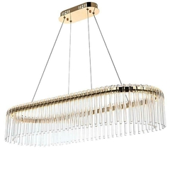 PENDENTE LED CRISTAL GOULI 30* 90CM 36W 2700K OURO BRILHO NORDECOR 2893