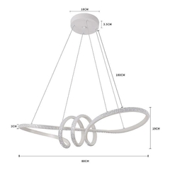 PENDENTE LED BIE CRISTAL 45 W 3000k BRANCO Nordecor 2324