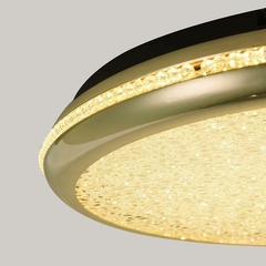 PLAFON LED ZOVA METAL OURO BRILHO E ACRILICO 58CM 50W 3000K NORDECOR 2745 - Martan Lustres