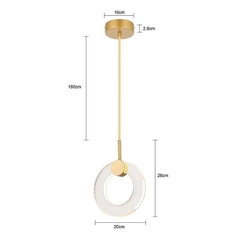 KIT 02 PENDENTE LED AKYA Ø20CM 11W 3000K OURO FOSCO NORDECOR 2590 - loja online