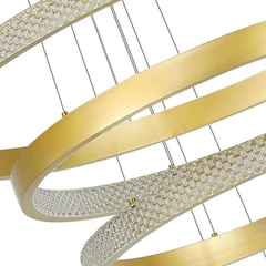 PENDENTE LED BEAN REDONDO 5M Ø30+Ø50+Ø60+Ø80CM 103W 3000K DOURADO FOSCO NORDECOR 2460 - comprar online