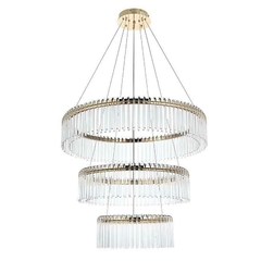 PENDENTE LED CRISTAL GOULI 40/60/80CM 98W 2700K OURO BRILHO NORDECOR 2892 - comprar online