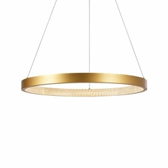 PENDENTE LED GYROS ANEL 3000K 30W BIVOLT Ø60CM ACRÍLICO E ALUMÍNIO DOURADO FOSCO + MAIS LUZ PE-135/30.60DF - comprar online