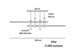 Pendente Arte Hibrido LED direto 200cm Lux 7062 - comprar online