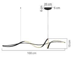 PENDENTE ORQUESTRA GOLD 100CM 3000K-GMH - comprar online