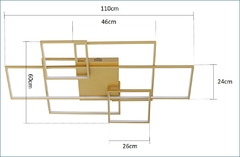 PLAFON ARANDELA METAL DOURADO PUZZLE 140W 110CM X 60CM X 10CM 3000K BIVOLT SKY 3071 DO SKYLIGHT - comprar online