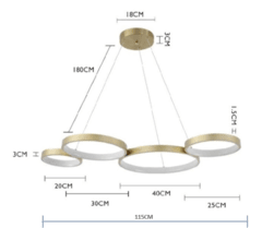 PENDENTE LED DOURADO 2147 NORDECOR - Martan Lustres