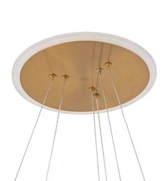 PENDENTE 3 ANÉIS LED LIAN ALUMINIO BRONZE E CRISTAL ACRILICO 3000K 88W BIVOLT Ø80X180CM NORDECOR 2201 - comprar online