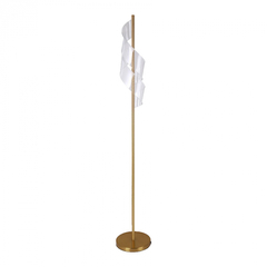 LUMINÁRIA DE CHÃO PISO LED MAST 3000K 8W BIVOLT 155 X Ø 28CM METAL E ACRÍLICO DOURADO E TRANSPARENTE - SKYLIGHT 3066CL-DO