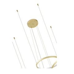 PENDENTE LED DAIRE GR REDONDO 5M 40/60/80/100CM 132W 3000K DOURADO FOSCO NORDECOR 2525 - loja online