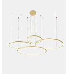 PENDENTE LED DAIRE GR REDONDO 5M 40/60/80/100CM 132W 3000K DOURADO FOSCO NORDECOR 2525 - comprar online