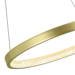 PENDENTE LED BEAN REDONDO 3M Ø60CM 26W 3000K DOURADO FOSCO NORDECOR 2456 - Martan Lustres