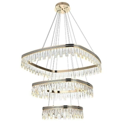 PENDENTE LED CRISTAL STENNA 40/60/80CM 88W 3000K OURO BRILHO NORDECOR 2897 - comprar online