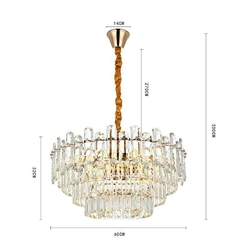 Imagem do PENDENTE CRISTAL KOINE 60CM 11*E14 OURO BRILHO NORDECOR 2908