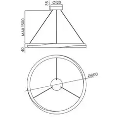 PENDENTE SPLICE 600X65MM LED 60W 3000K 3900LM BIVOLT USINA IMPORTS UI20165-60DR - comprar online