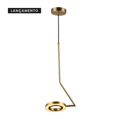 pendente led metal dourado