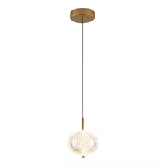 Pendente LED klein 3000K 6W Bivolt Ø15cm Metal e Acrílico Dourado Fosco - Mais Luz PE-216/6.15DF - comprar online