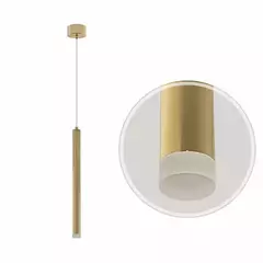 Pendente Tubo Dourado LED 5W Branco Quente 300lm QD05153 Sindora