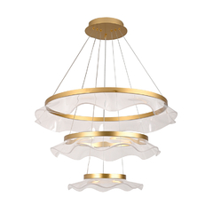 PENDENTE JELLYFISH DOURADO Ø80CM X Ø60XM X Ø40CM 60W 3 METROS DE CABO SKYLIGHT 4024