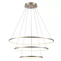 PENDENTE 3 ANÉIS JÚPITER DOURADO Ø80CM + Ø60CM + Ø40CM 86W 3000K BIVOLT SKY 3037 DO SKYLIGHT