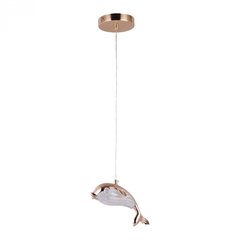 PENDENTE LED WHALE 3000K 5W BIVOLT Ø18X13CM METAL E ACRÍLICO ROSE GOLD E TRANSPARENTE - SKYLIGHT SKY-4035