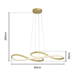 Pendente LED Infinito Dourado