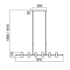 PENDENTE TORCELLO CHAMPAGNE LED 20W 3000K 1200Lm 97CM X 150CM USINA IMPORTS na internet