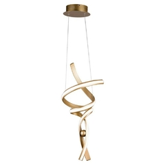 PENDENTE FLUIRE DOURADO (D)28CM (A)74CM 1X30W 3000K 1800LM - RE005